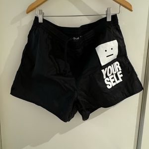 Acne Studios ‘Face Yourself’ Black Nylon Shorts